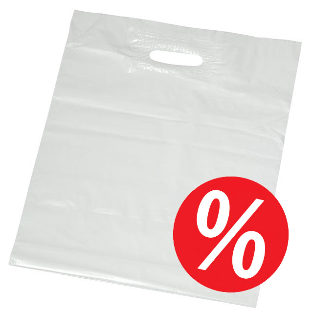 Grifflochtragetaschen aus PE mit Grifflochverstärkung / Plastik