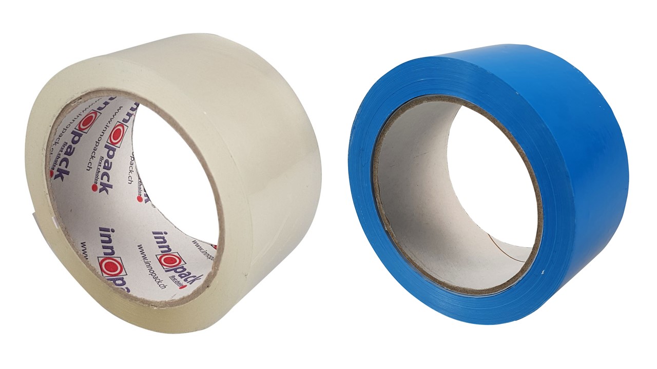PVC-Selbstklebeband transparent und blau