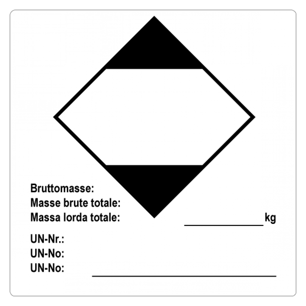 LQ (ADR Post, mit Bruttomasse), Reduzierte Grösse 100x100mm