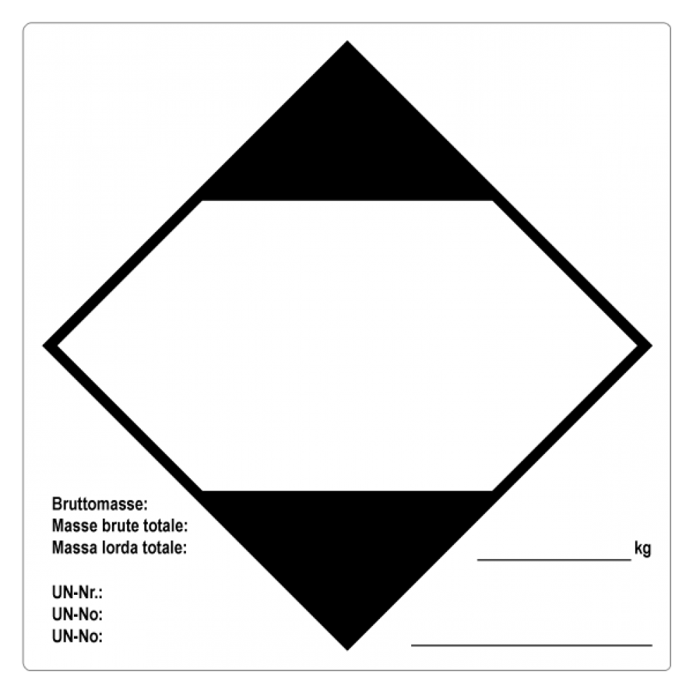 LQ (ADR Post, mit Bruttomasse), Normalgrösse 150x150mm