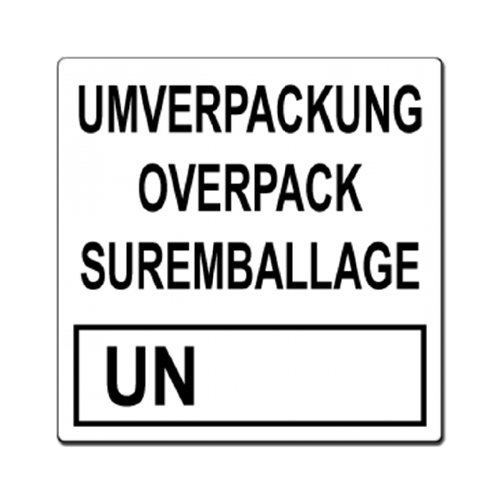 Dreisprachig mit einfacher UN-Nummer nur Text
