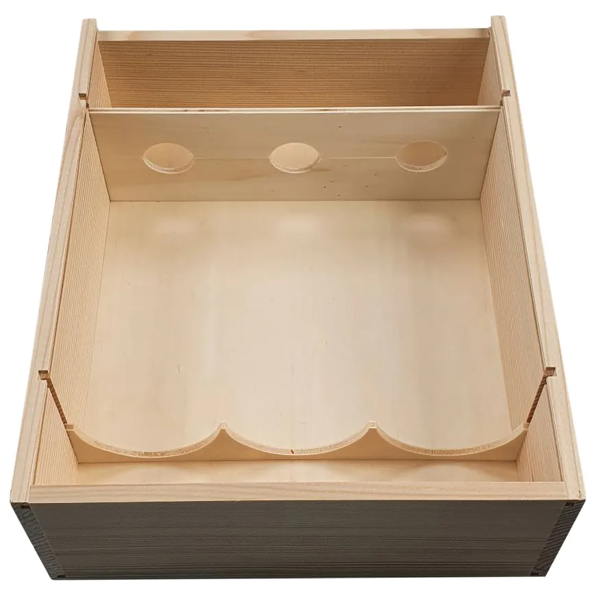 Weinkiste / Holzkiste mit Schiebedeckel und Guillotine / 2er
