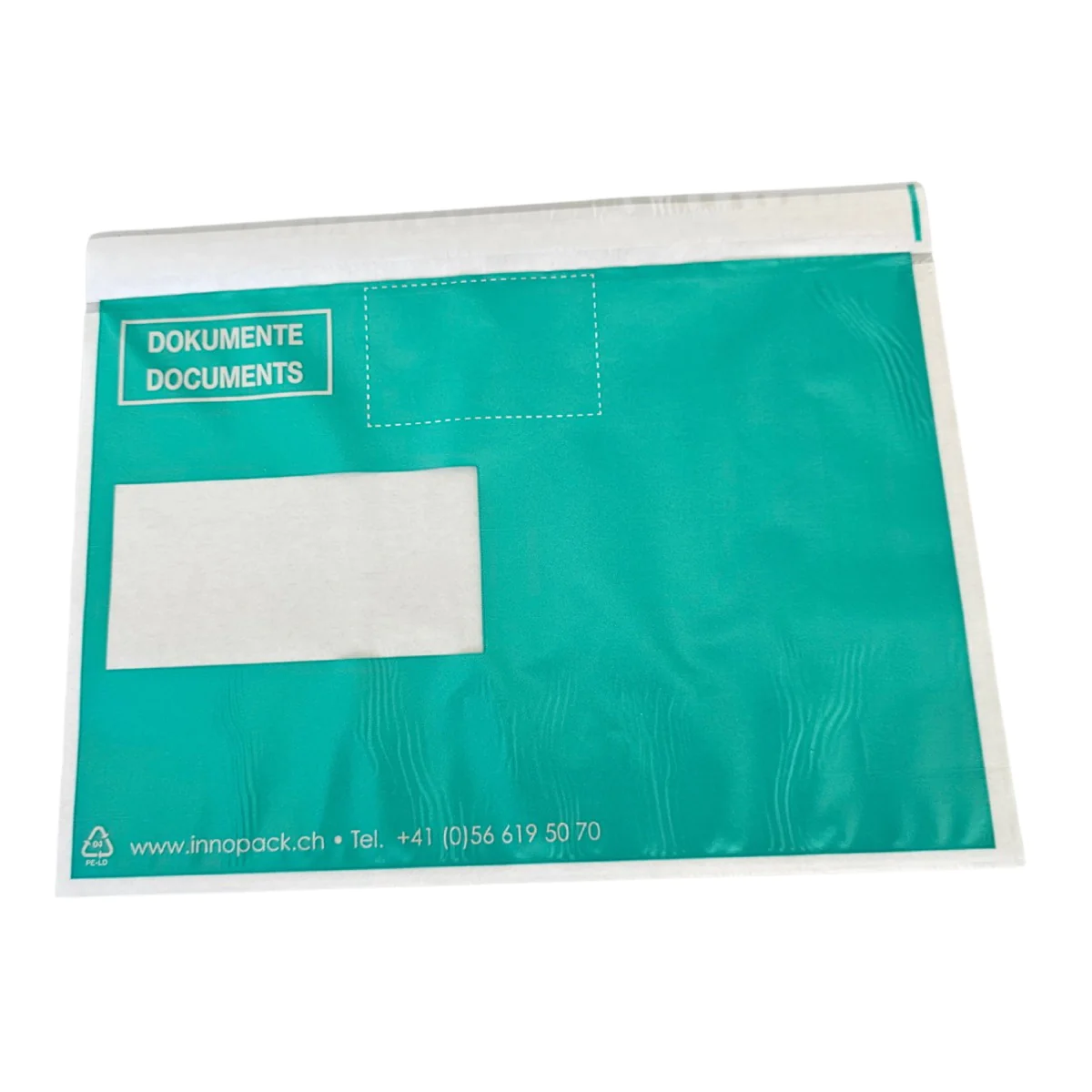 Selbstklebende Dokumententasche C5 mit Fenster links, Innenmass 240 × 160 mm