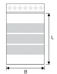 Druckverschlussbeutel, Minigrip / 40 x 60 x 0.05mm / mit 3 Beschriftungsstreifen