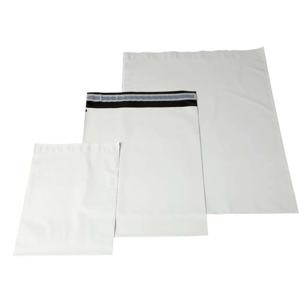Weisse blickdichte PE-Folienversandtasche 250 × 350 + 50 mm mit Festverschluss Weisse blickdichte PE-Folienversandtasche 250 × 350 + 50 mm mit Festverschluss