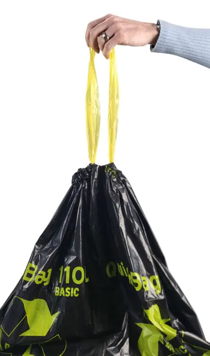 Kehrichtsack / Abfallsack / 35L / 20 Säcke pro Rolle (Karton: 20 Rollen) / mit eingeschweisstem Zugband
