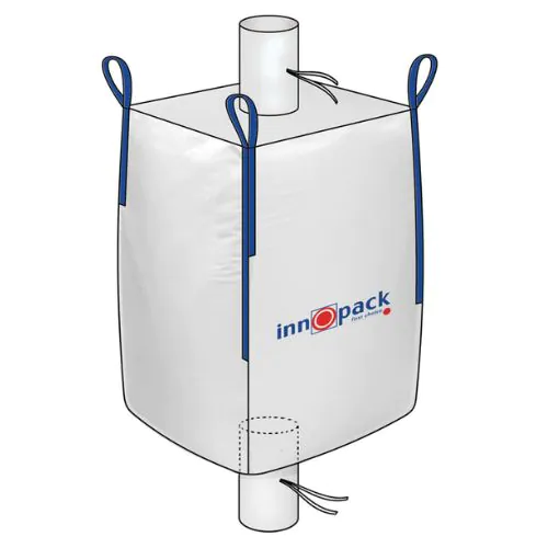 Lebensmittelkonformer Big-Bag mit Einlauf und Auslauf 91x91x146 cm, SWL: 1'250 kg